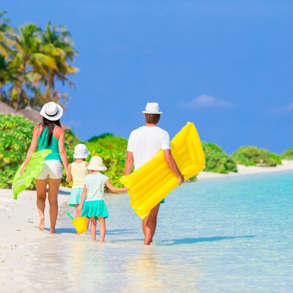 Young family on beach vacation